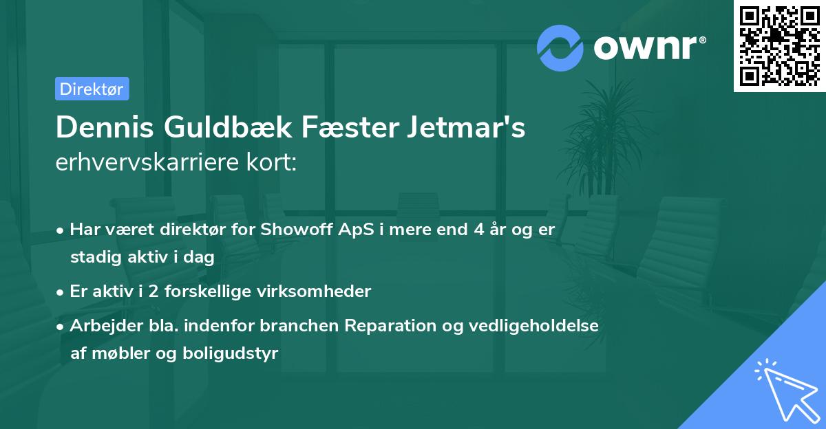 Dennis Guldbæk Fæster Jetmar's erhvervskarriere kort