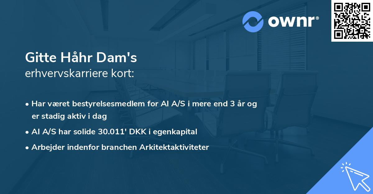 Gitte Håhr Dam's erhvervskarriere kort