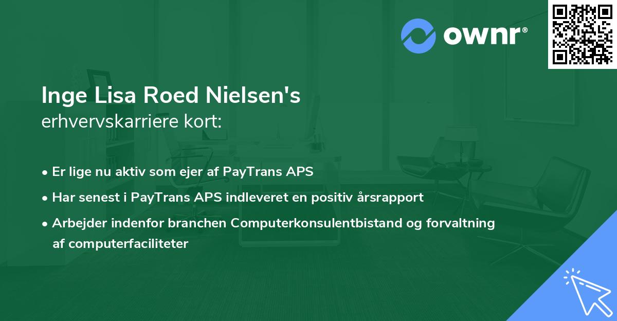 Inge Lisa Roed Nielsen's erhvervskarriere kort