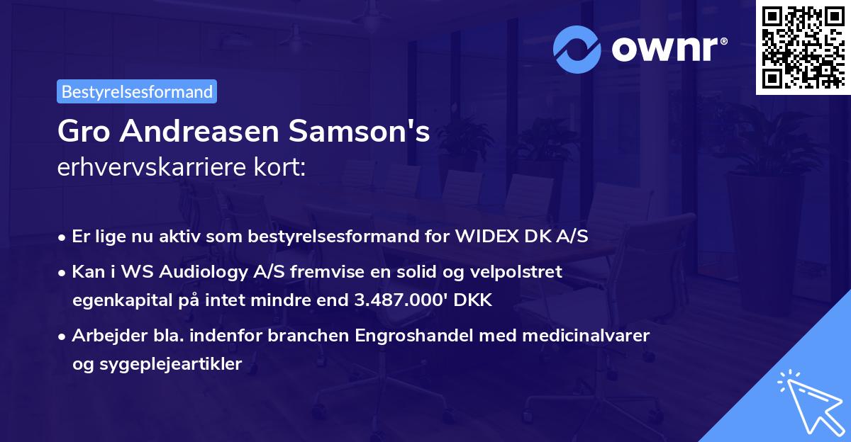 Gro Andreasen Samson's erhvervskarriere kort