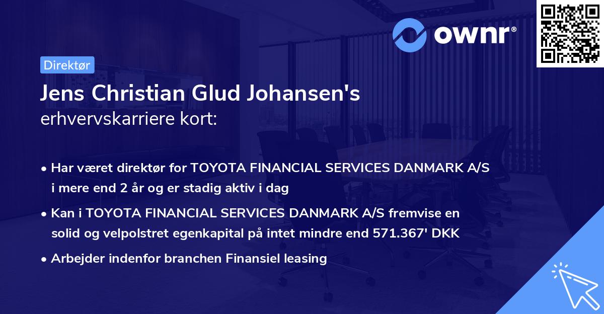 Jens Christian Glud Johansen's erhvervskarriere kort