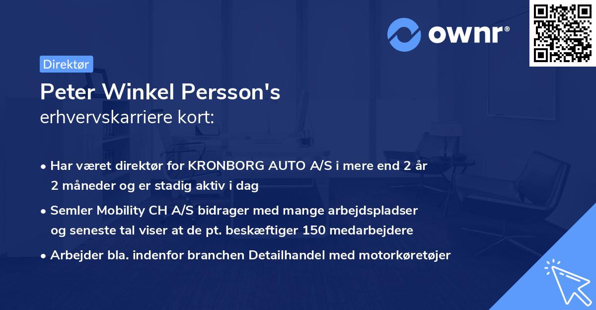 Peter Winkel Persson's erhvervskarriere kort