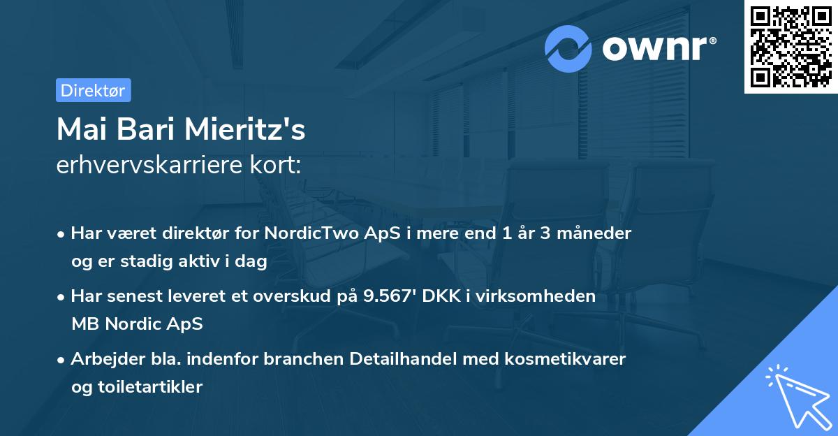 Mai Bari Mieritz's erhvervskarriere kort