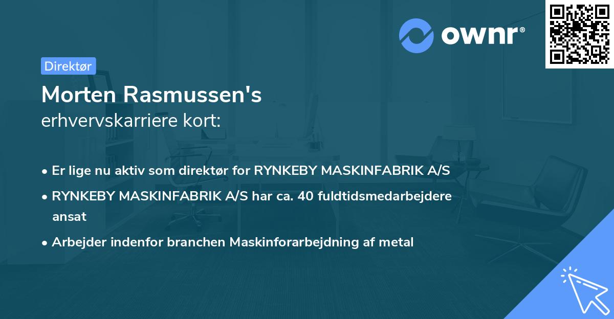 Morten Rasmussen's erhvervskarriere kort