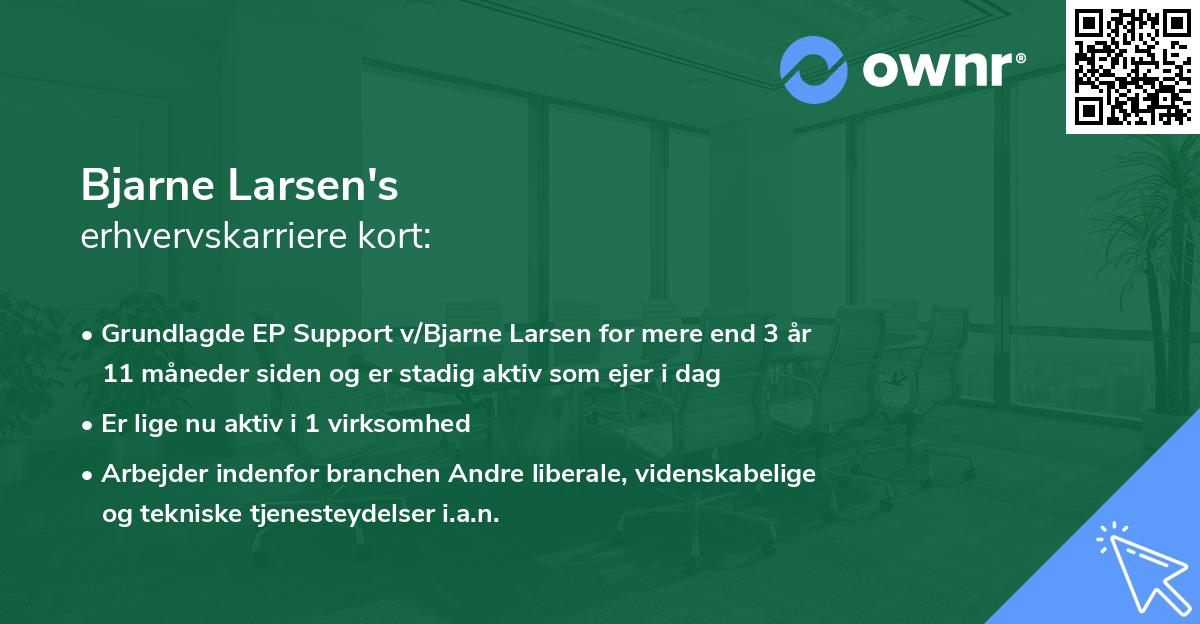 Bjarne Larsen's erhvervskarriere kort