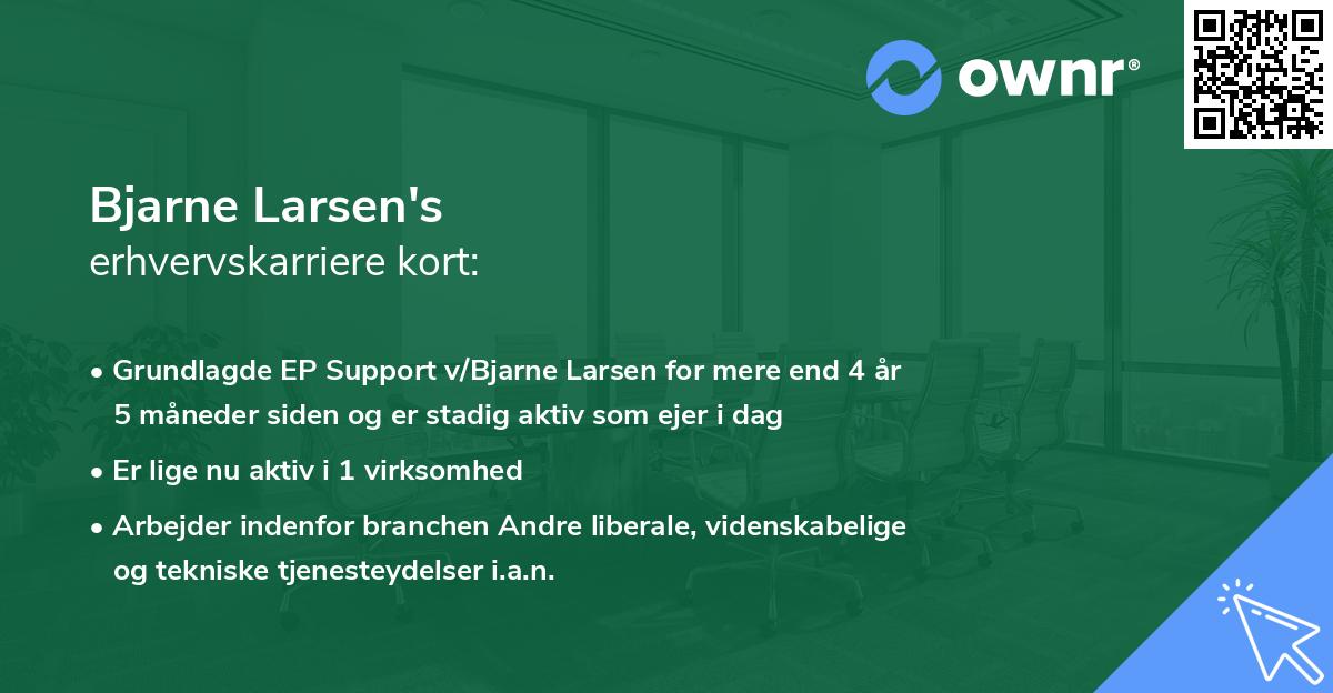 Bjarne Larsen's erhvervskarriere kort