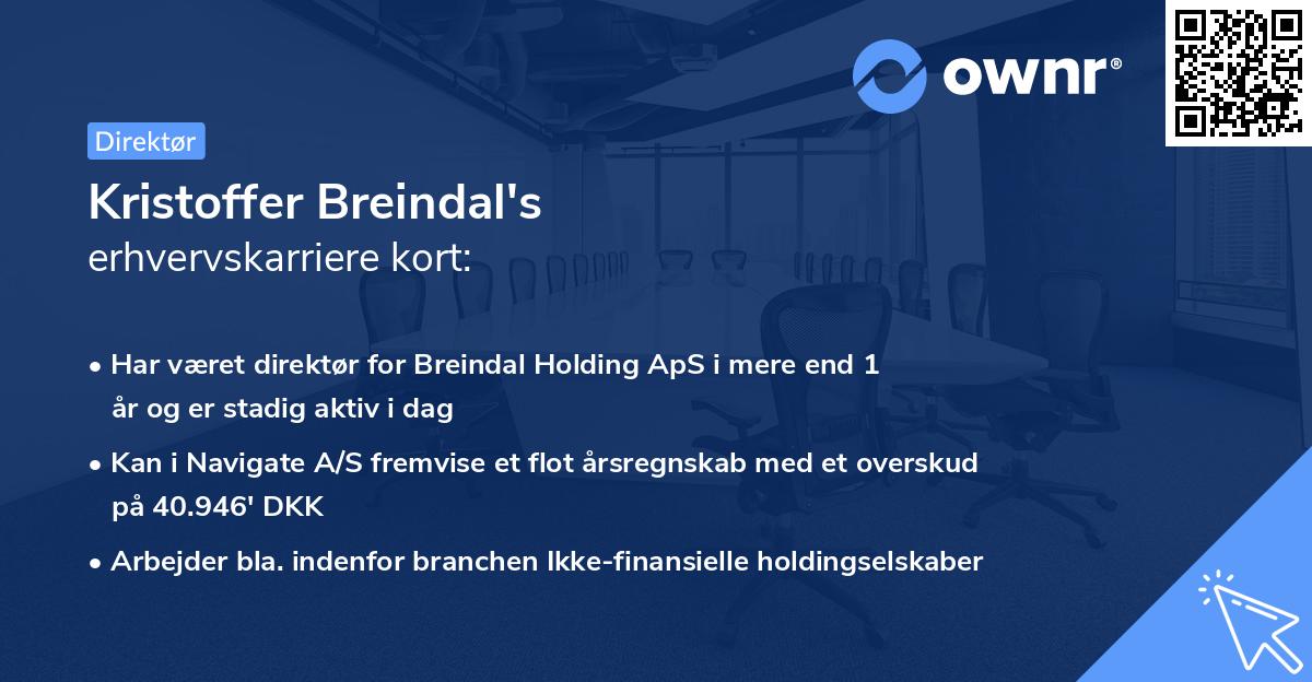 Kristoffer Breindal's erhvervskarriere kort