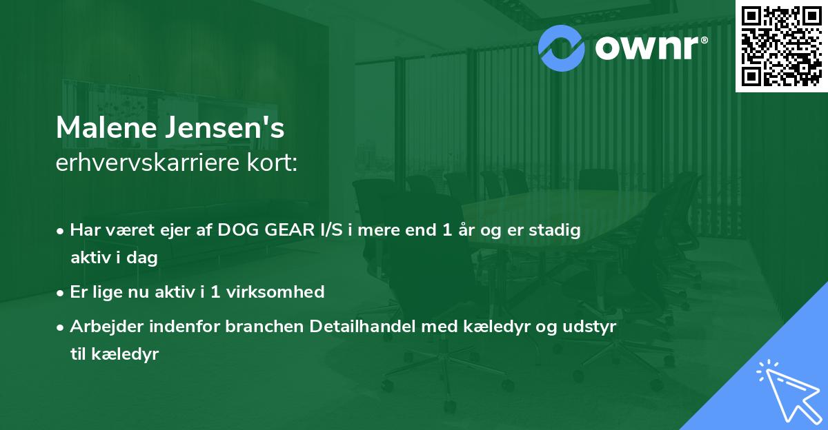 Malene Jensen's erhvervskarriere kort