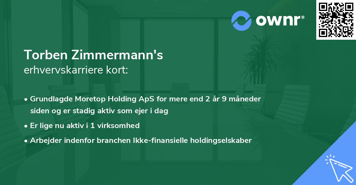Torben Zimmermann's erhvervskarriere kort