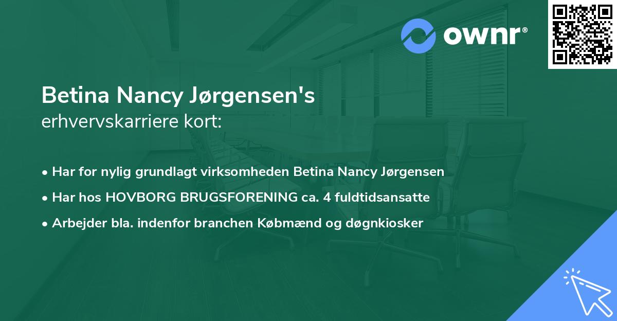 Betina Nancy Jørgensen's erhvervskarriere kort