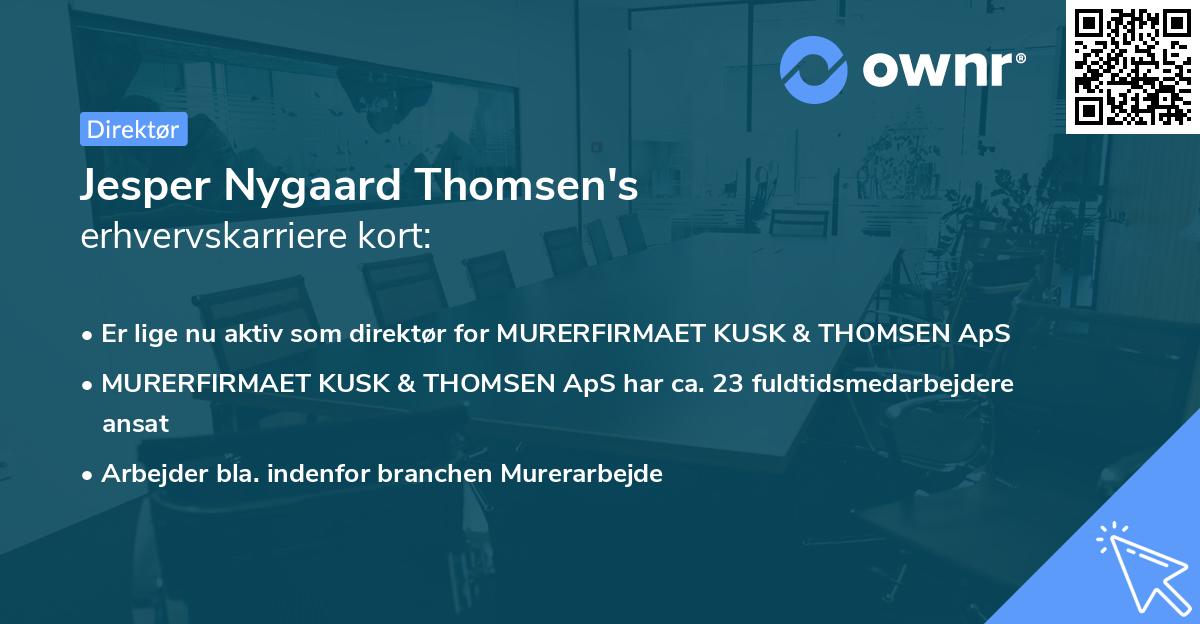 Jesper Nygaard Thomsen's erhvervskarriere kort
