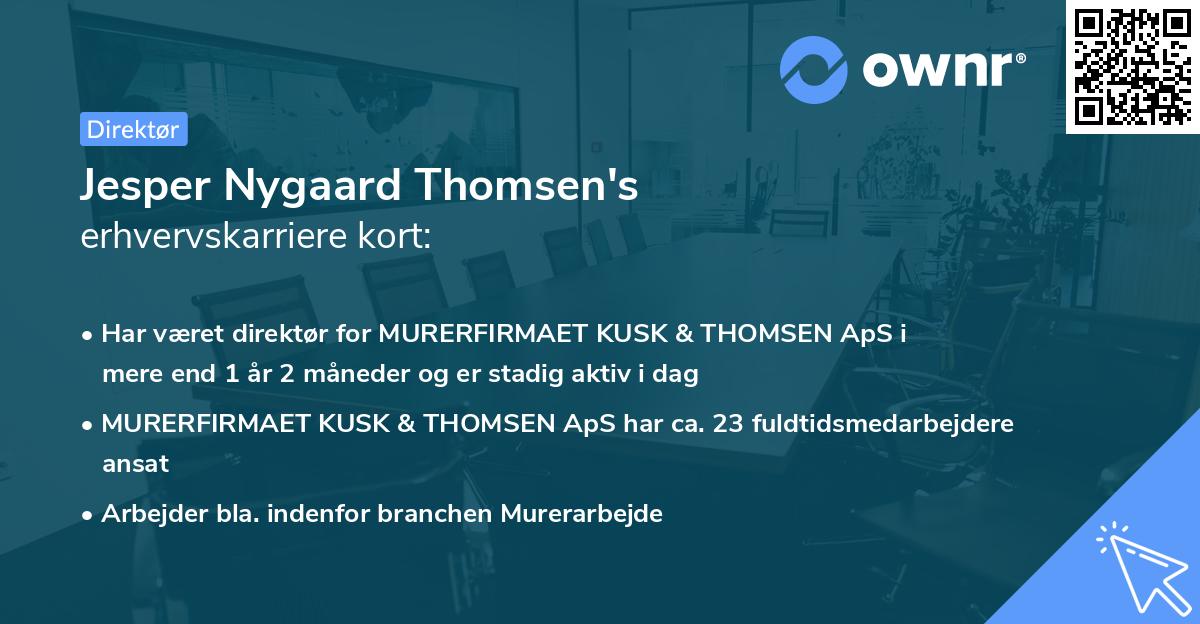 Jesper Nygaard Thomsen's erhvervskarriere kort