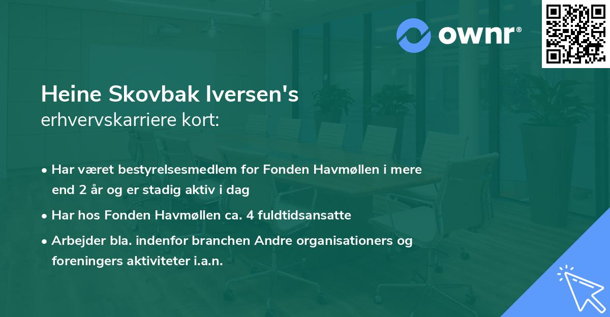 Heine Skovbak Iversen's erhvervskarriere kort