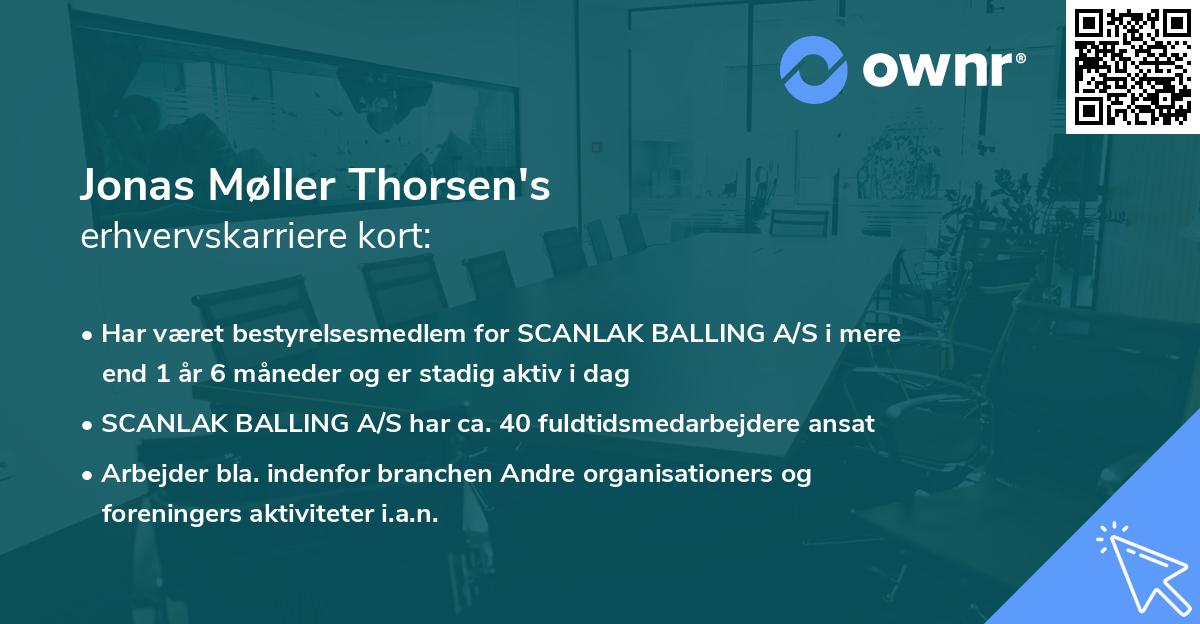 Jonas Møller Thorsen's erhvervskarriere kort