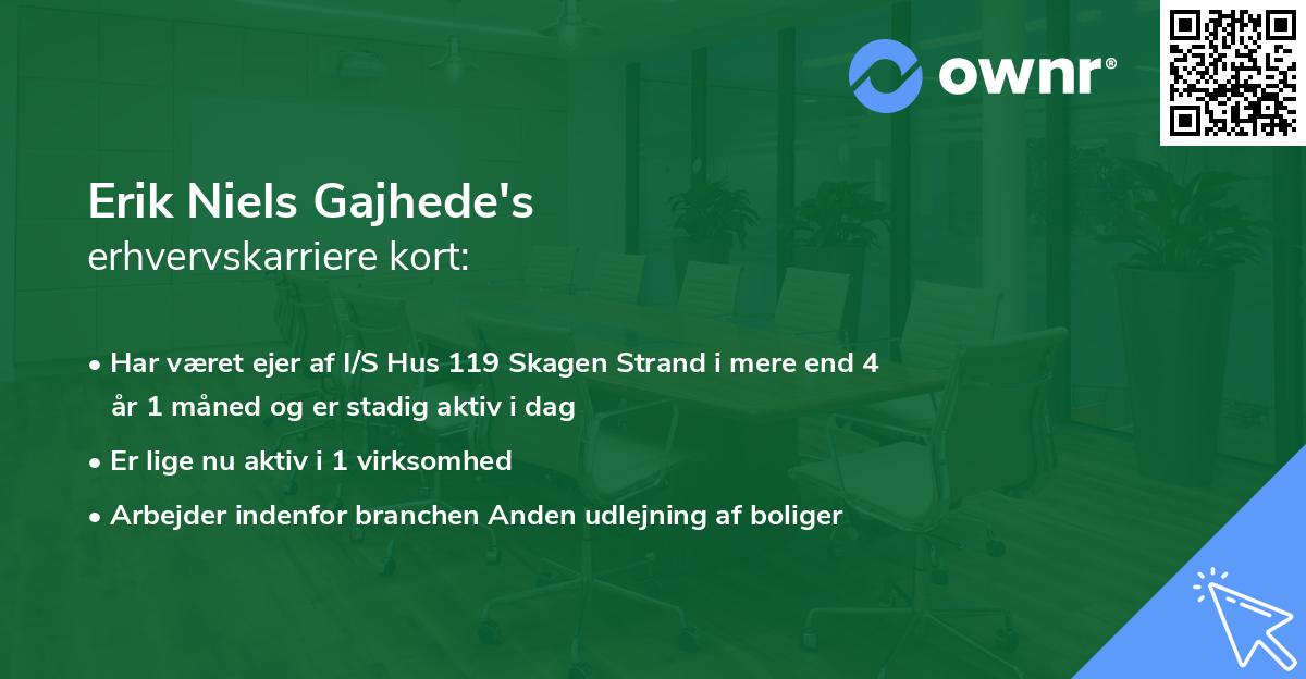 Erik Niels Gajhede's erhvervskarriere kort