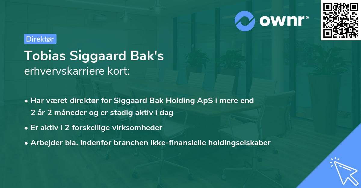 Tobias Siggaard Bak's erhvervskarriere kort