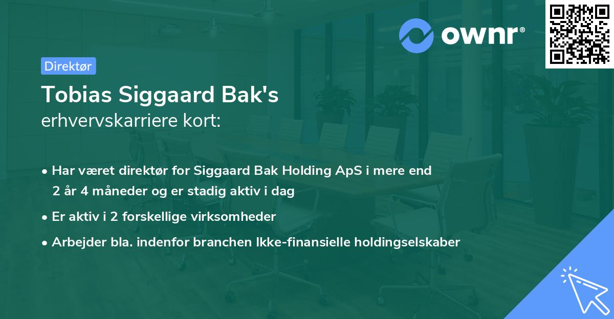 Tobias Siggaard Bak's erhvervskarriere kort