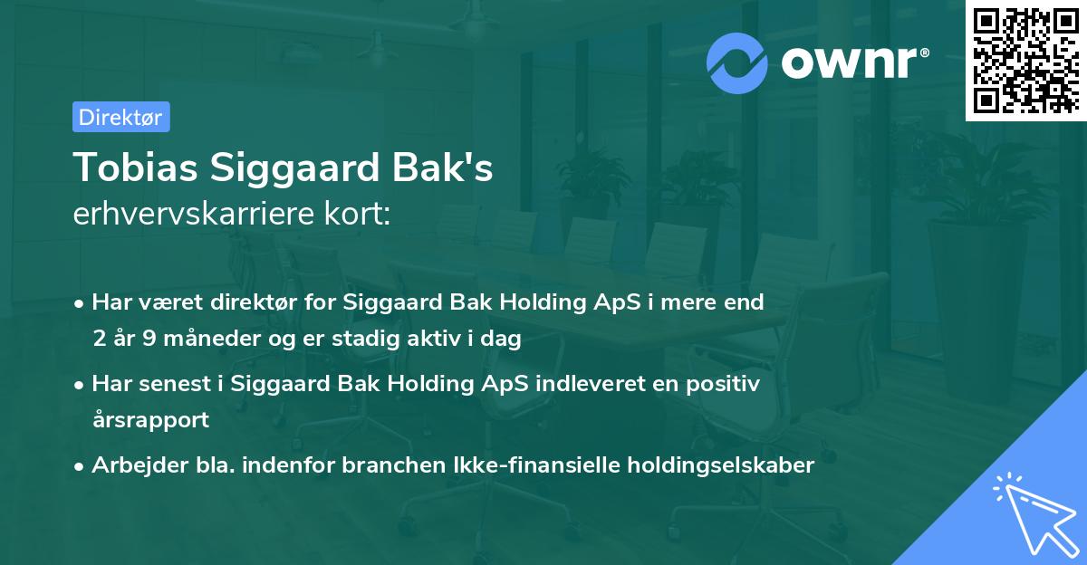 Tobias Siggaard Bak's erhvervskarriere kort