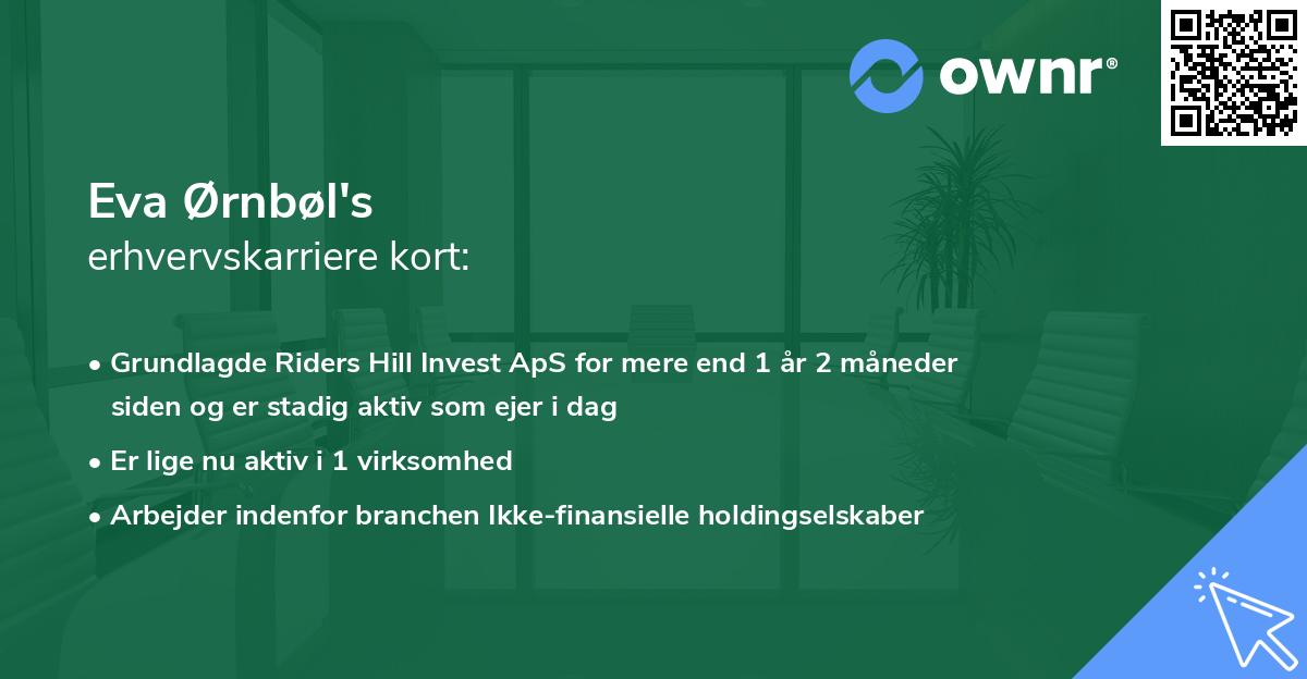 Eva Ørnbøl's erhvervskarriere kort