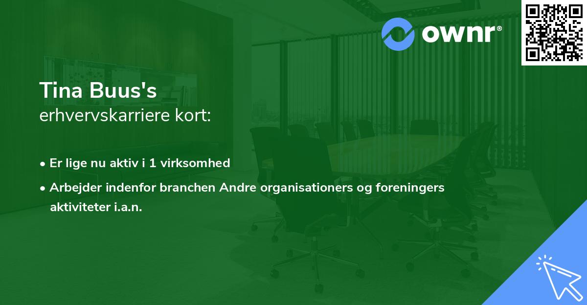 Tina Buus's erhvervskarriere kort