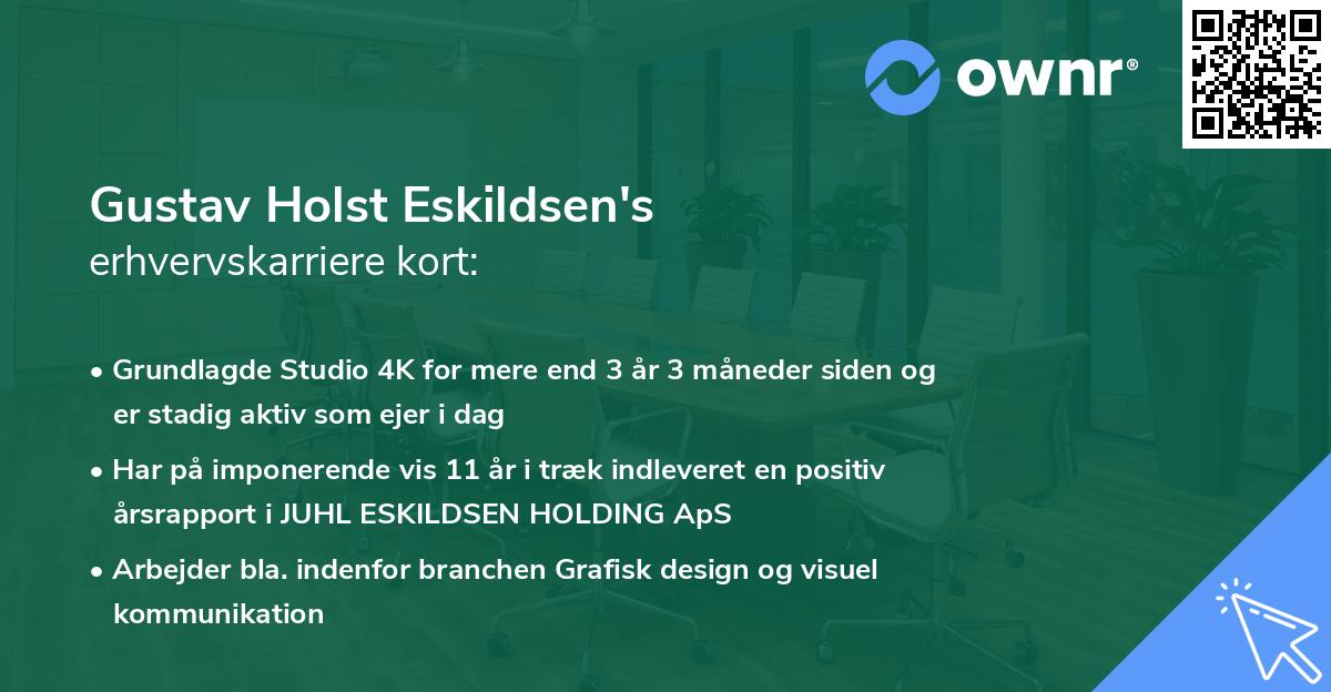Gustav Holst Eskildsen's erhvervskarriere kort
