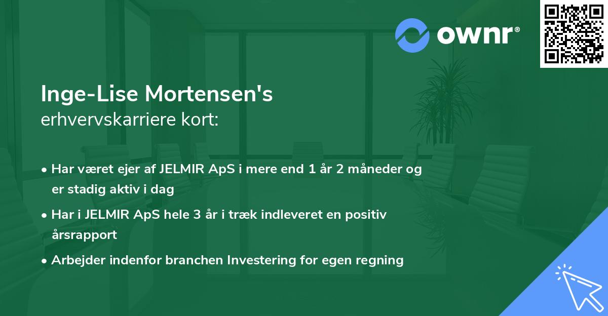 Inge-Lise Mortensen's erhvervskarriere kort
