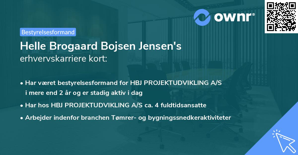 Helle Brogaard Bojsen Jensen's erhvervskarriere kort