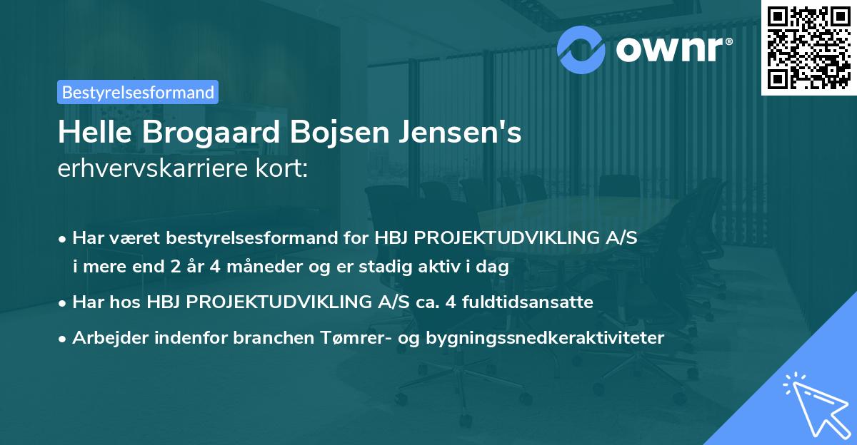 Helle Brogaard Bojsen Jensen's erhvervskarriere kort