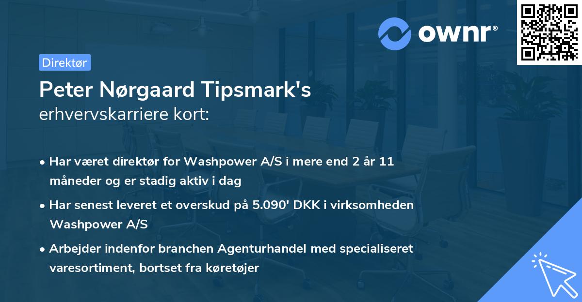 Peter Nørgaard Tipsmark's erhvervskarriere kort