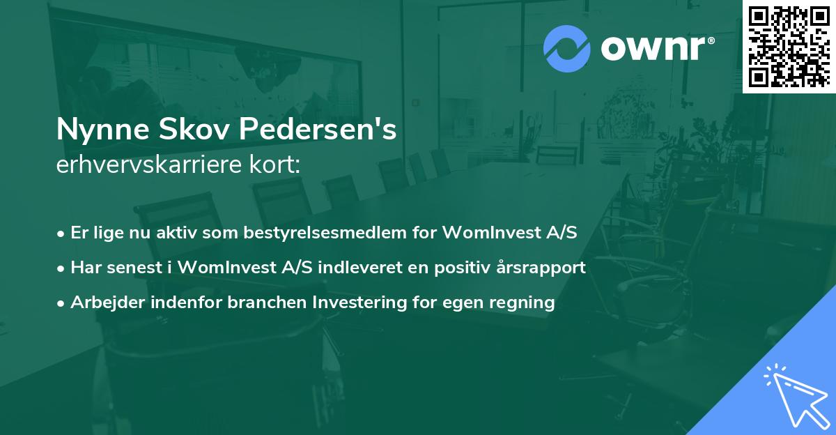 Nynne Skov Pedersen's erhvervskarriere kort