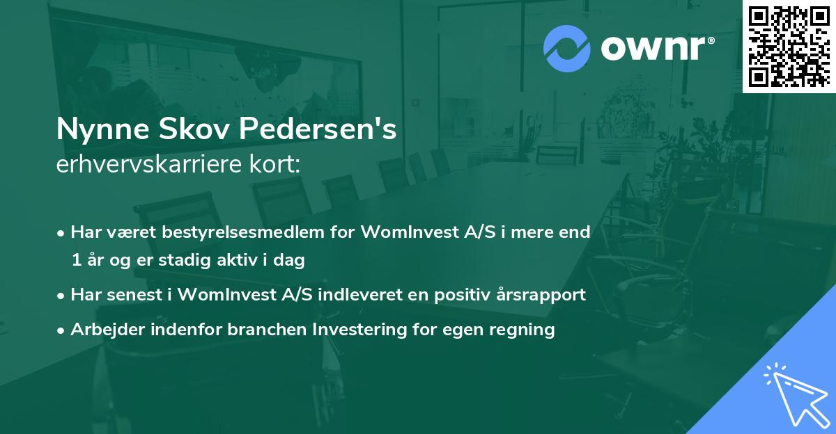 Nynne Skov Pedersen's erhvervskarriere kort