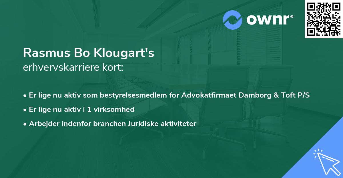 Rasmus Bo Klougart's erhvervskarriere kort
