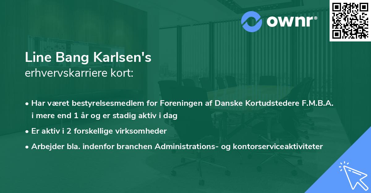 Line Bang Karlsen's erhvervskarriere kort