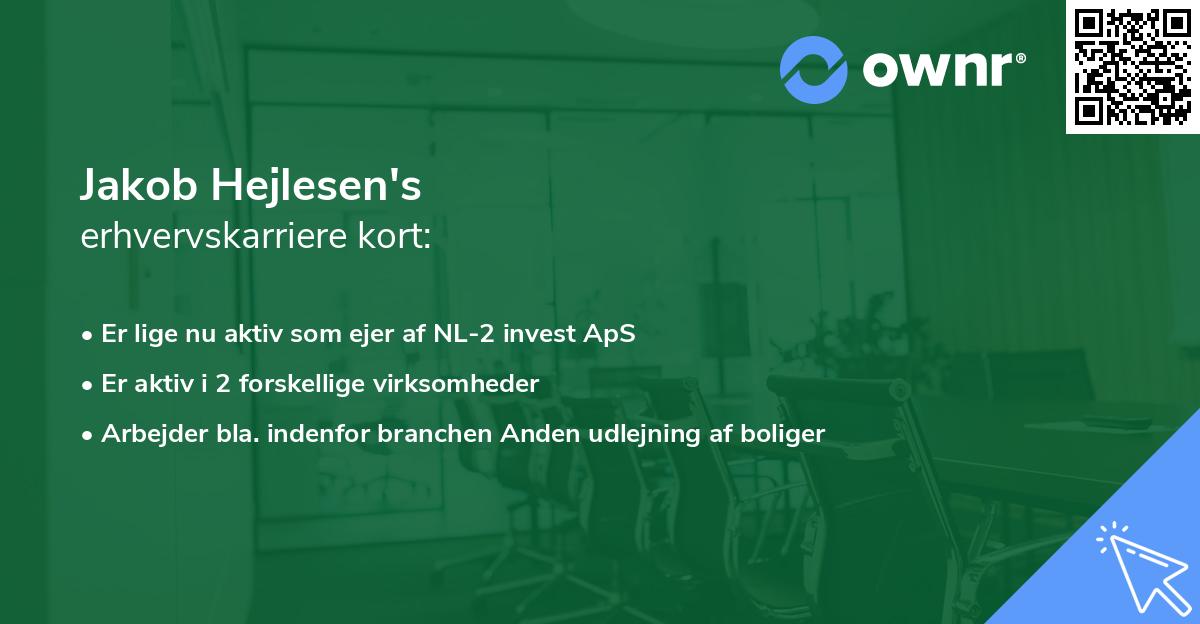 Jakob Hejlesen's erhvervskarriere kort