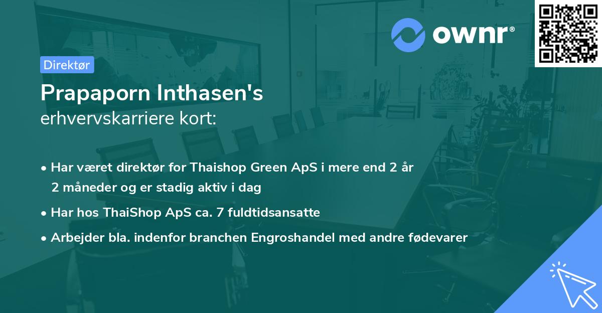 Prapaporn Inthasen's erhvervskarriere kort