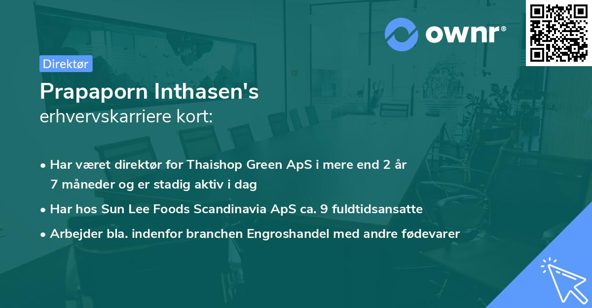 Prapaporn Inthasen's erhvervskarriere kort