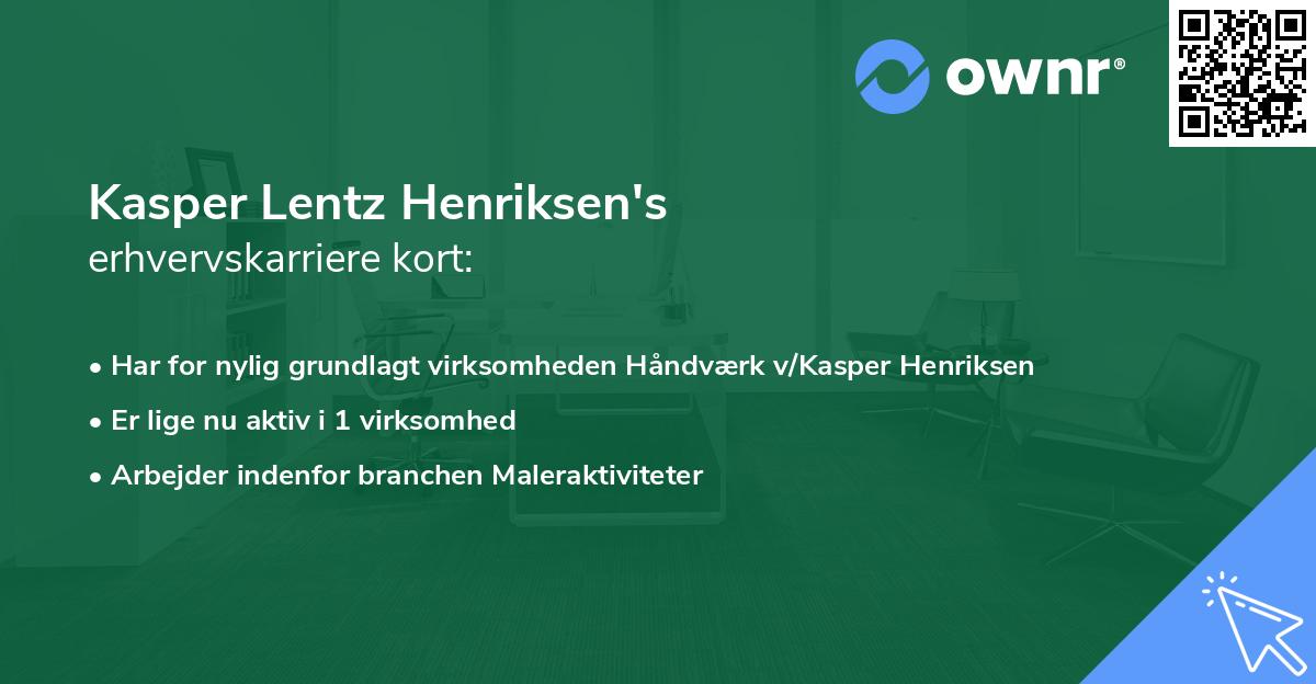 Kasper Lentz Henriksen's erhvervskarriere kort