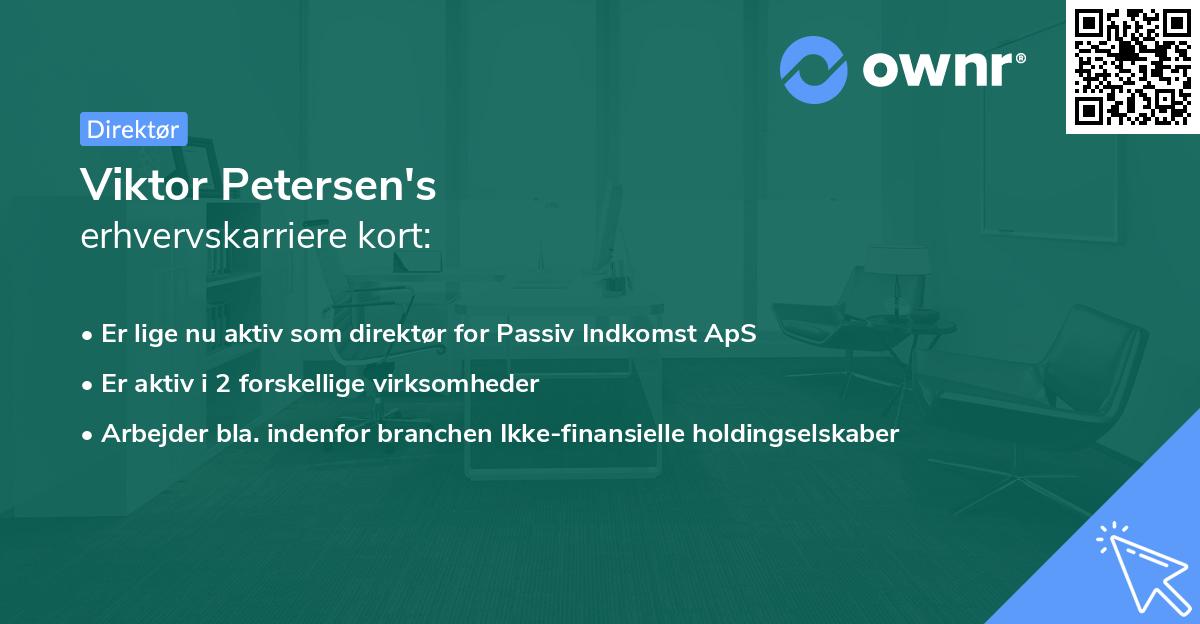 Viktor Petersen's erhvervskarriere kort