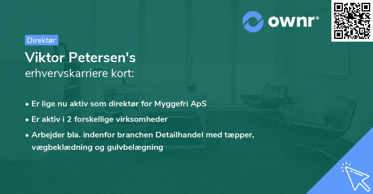 Viktor Petersen's erhvervskarriere kort