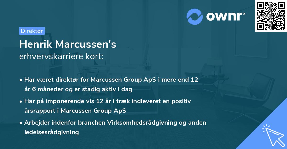 Henrik Marcussen's erhvervskarriere kort