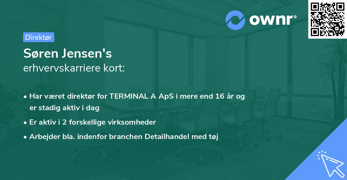 Søren Jensen's erhvervskarriere kort