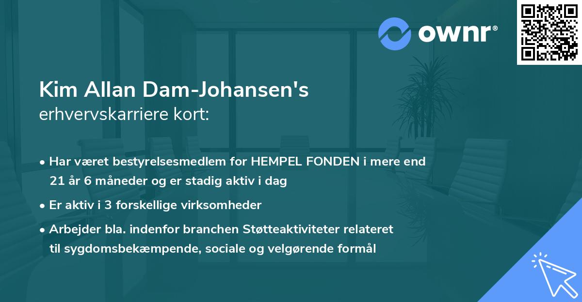 Kim Allan Dam-Johansen's erhvervskarriere kort