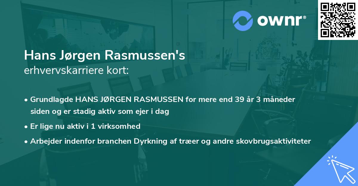 Hans Jørgen Rasmussen's erhvervskarriere kort