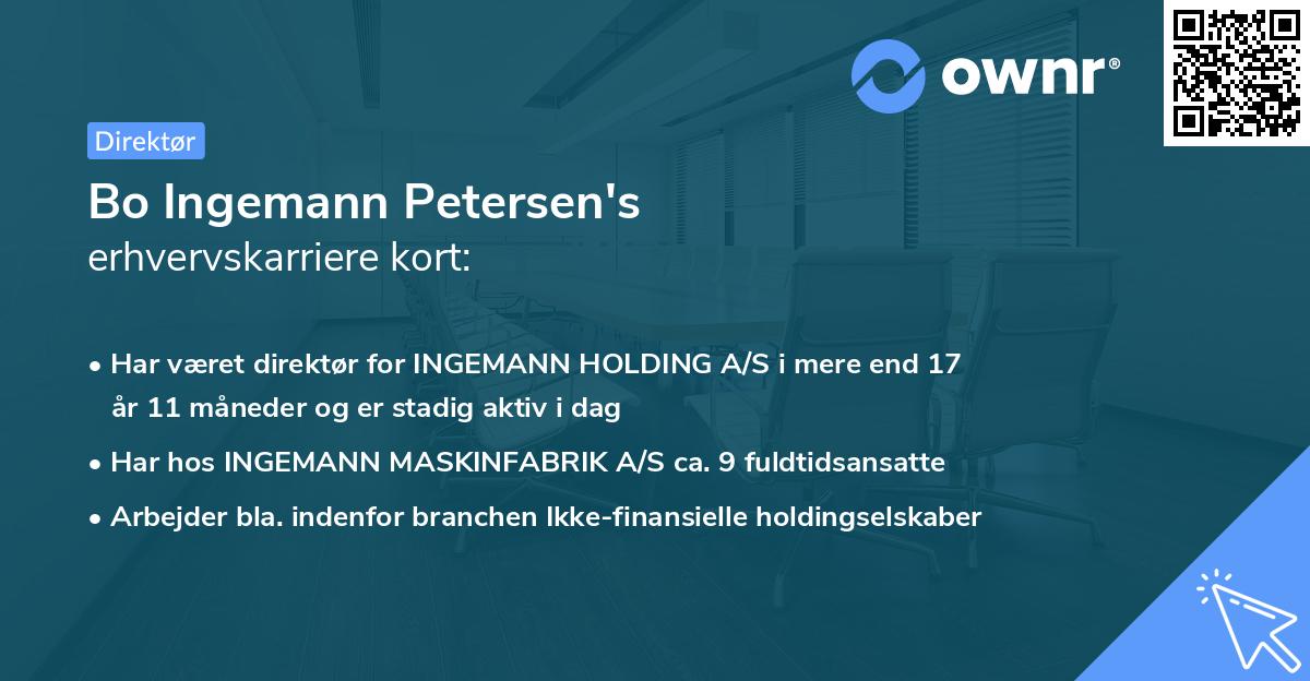 Bo Ingemann Petersen's erhvervskarriere kort
