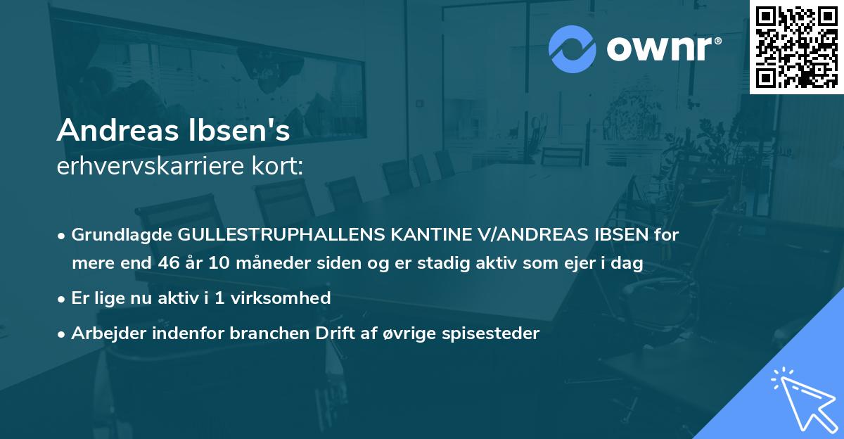 Andreas Ibsen's erhvervskarriere kort