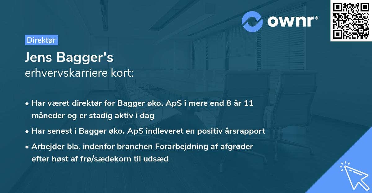 Jens Bagger's erhvervskarriere kort