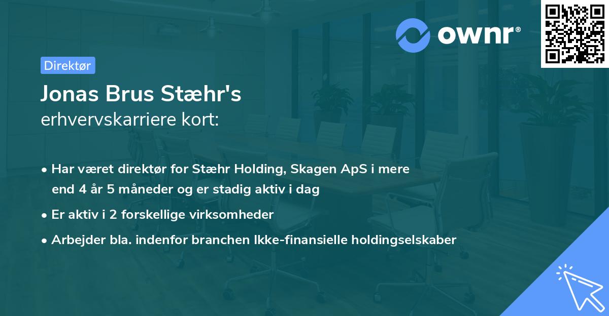 Jonas Brus Stæhr's erhvervskarriere kort