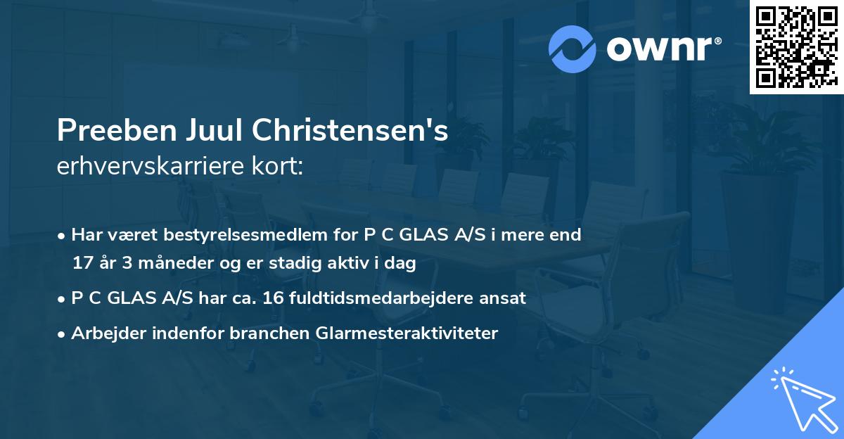 Preeben Juul Christensen's erhvervskarriere kort