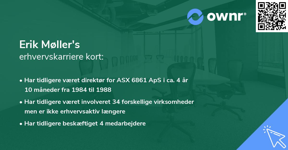 Erik Møller's erhvervskarriere kort