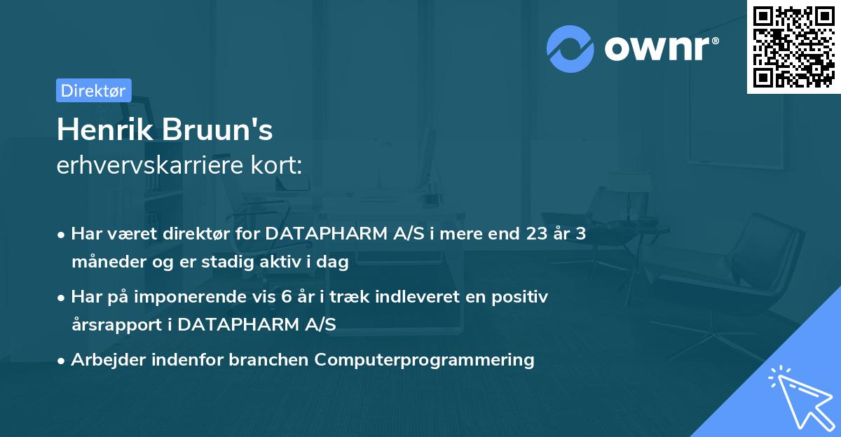 Henrik Bruun's erhvervskarriere kort